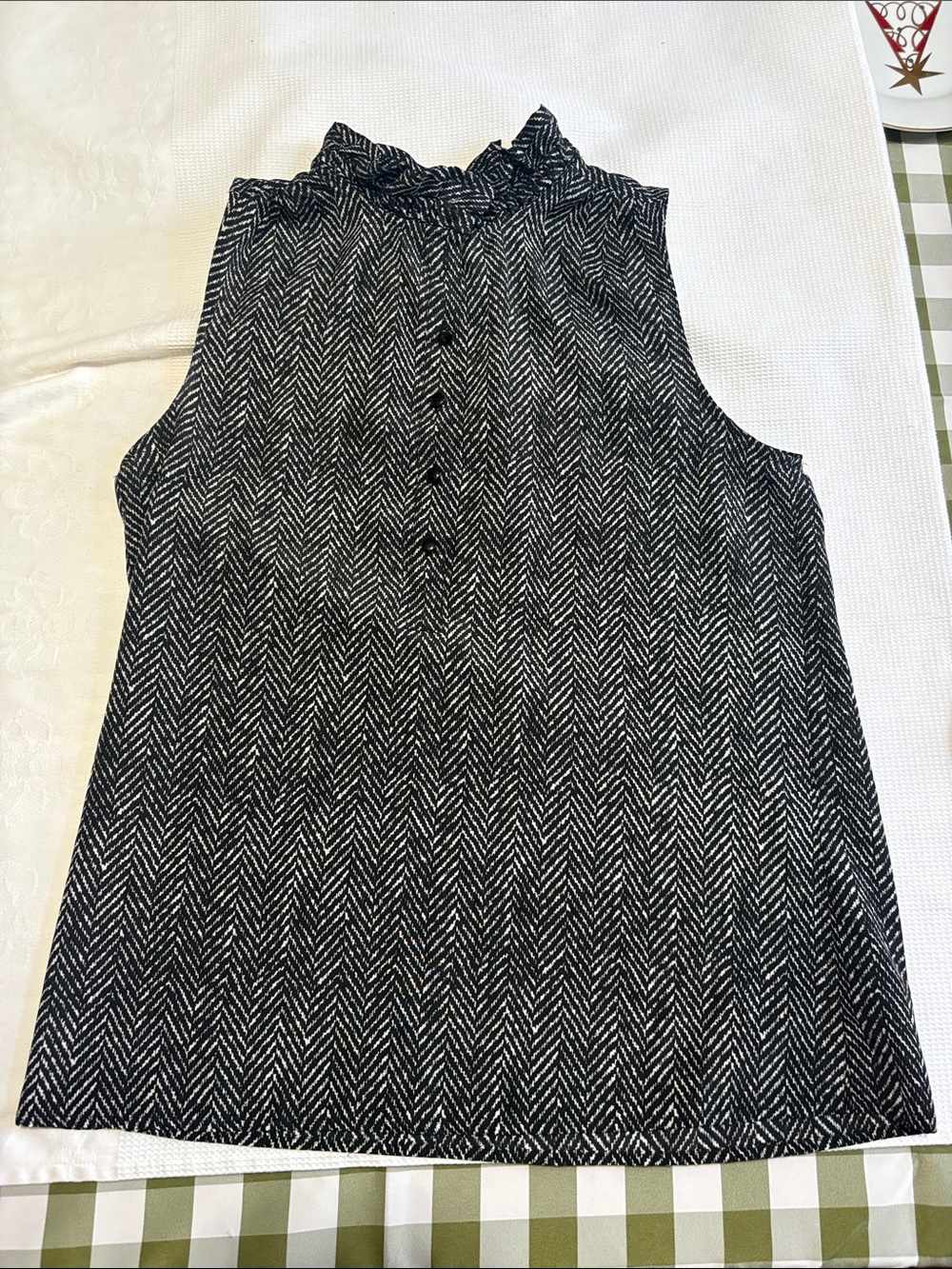 J CREW herringbone print blouse